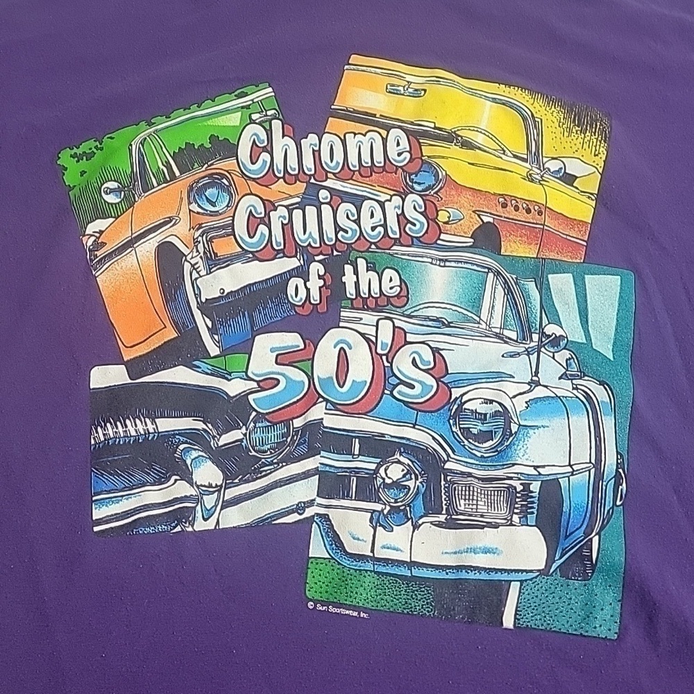 Sun Sportswear Vintage Single Stitch Chrome Cruisers of the 50s Purple Tee